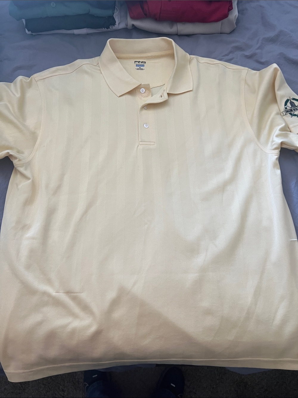 Ping Men's Light Cream Polo Shirt